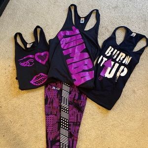 Fabulous purple leggings and 3 tanks